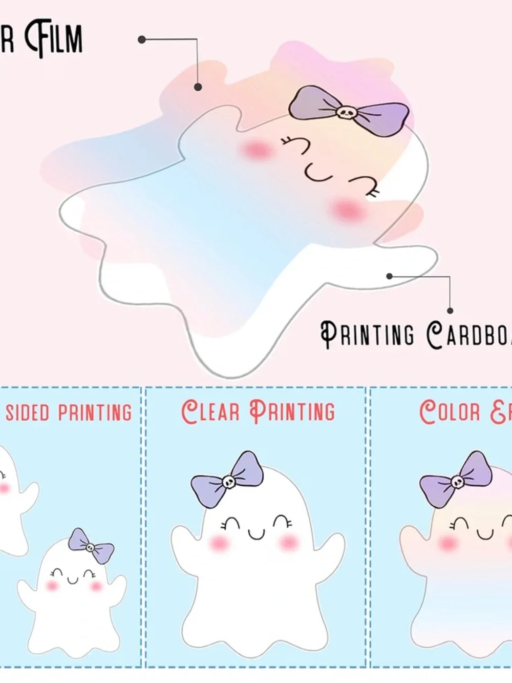 Cute Ghost Honeycomb Party Decorations - Pastel Multi-Color